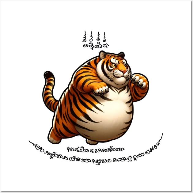 Thai Tattoo Parody "Sak Yant Tiger" Wall Art by Rawlifegraphic